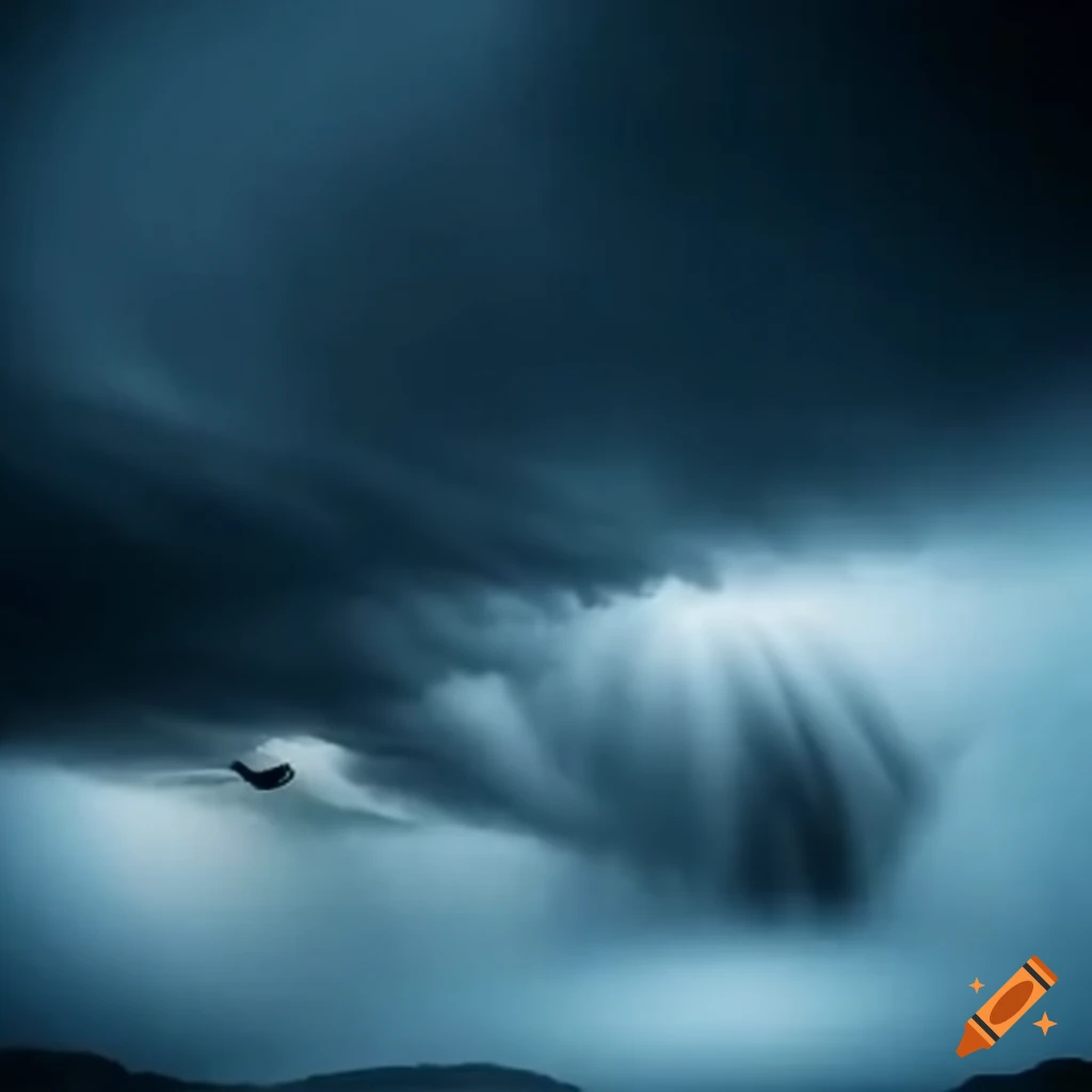 Plane disappearing in the Bermuda Triangle during a storm