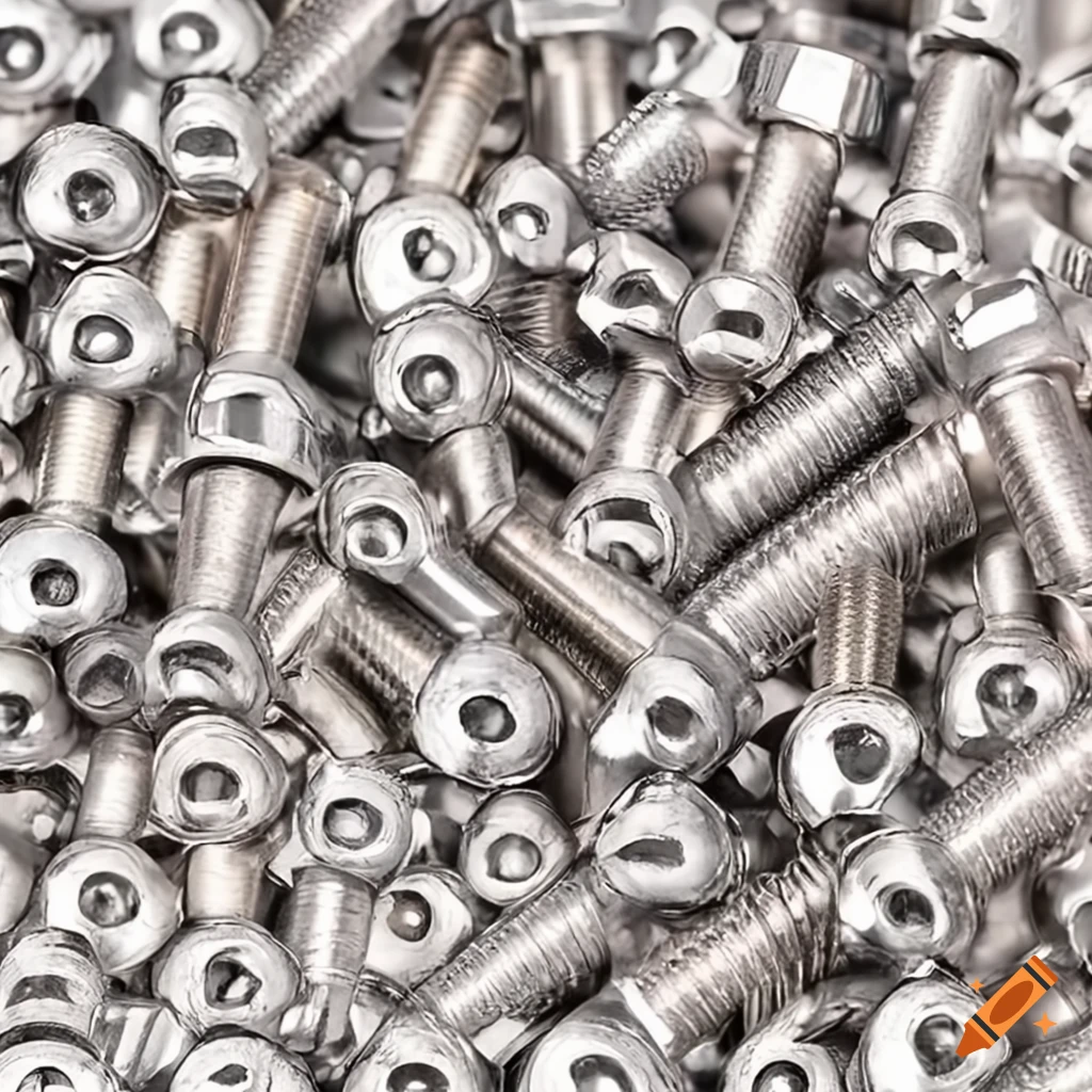Shiny silver stainless steel bolts
