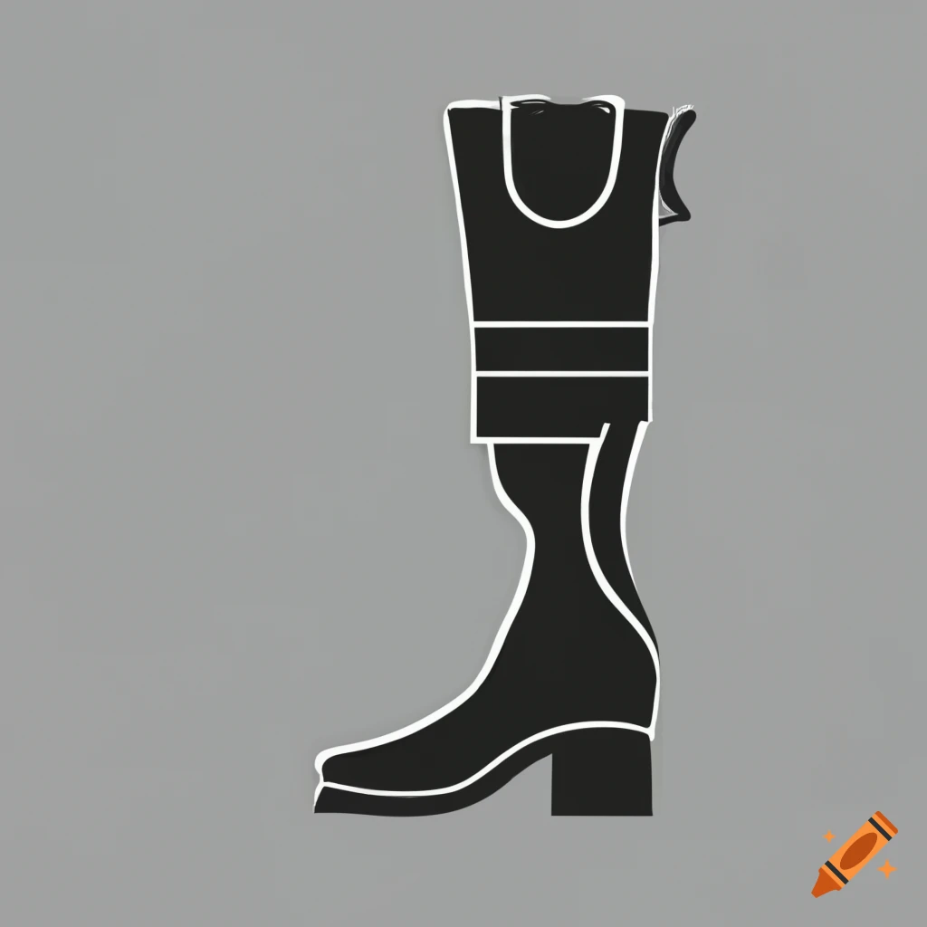 Side view silhouette logo of a villain boot in 2D