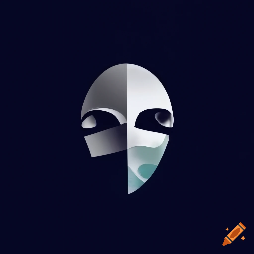 2D Irregular Asymmetric Radiant Mask Logo
