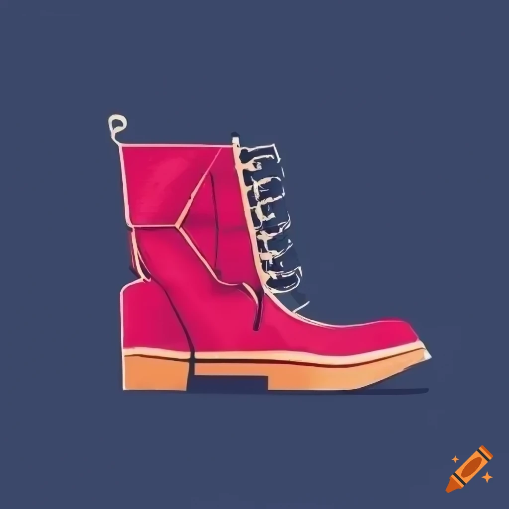 2D Art Deco Geometric Boot Logo Side View