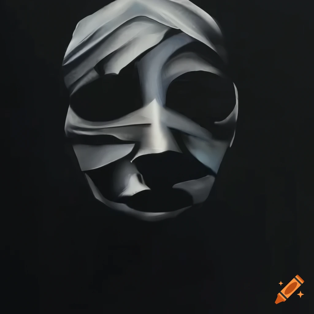 Irregular asymmetric radiant mask logo design