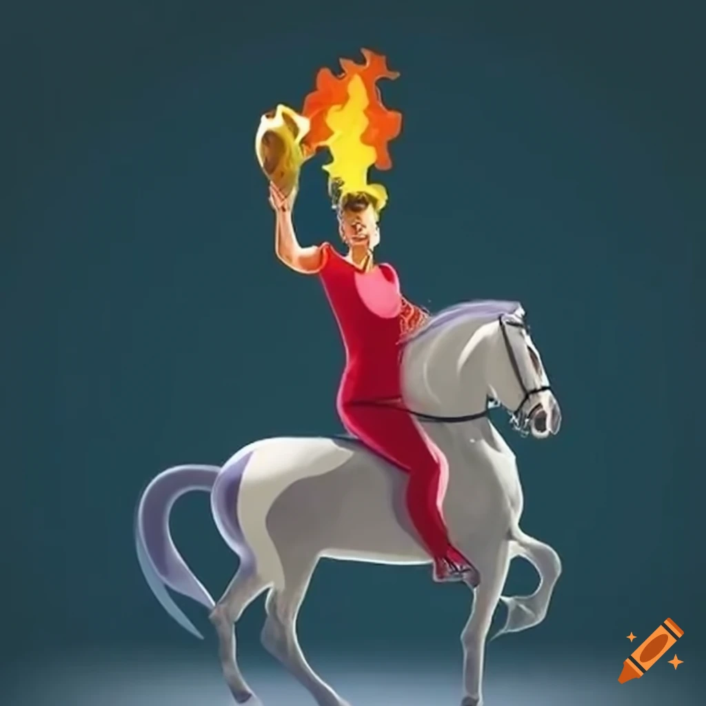 Horseback rider with Olympic torch
