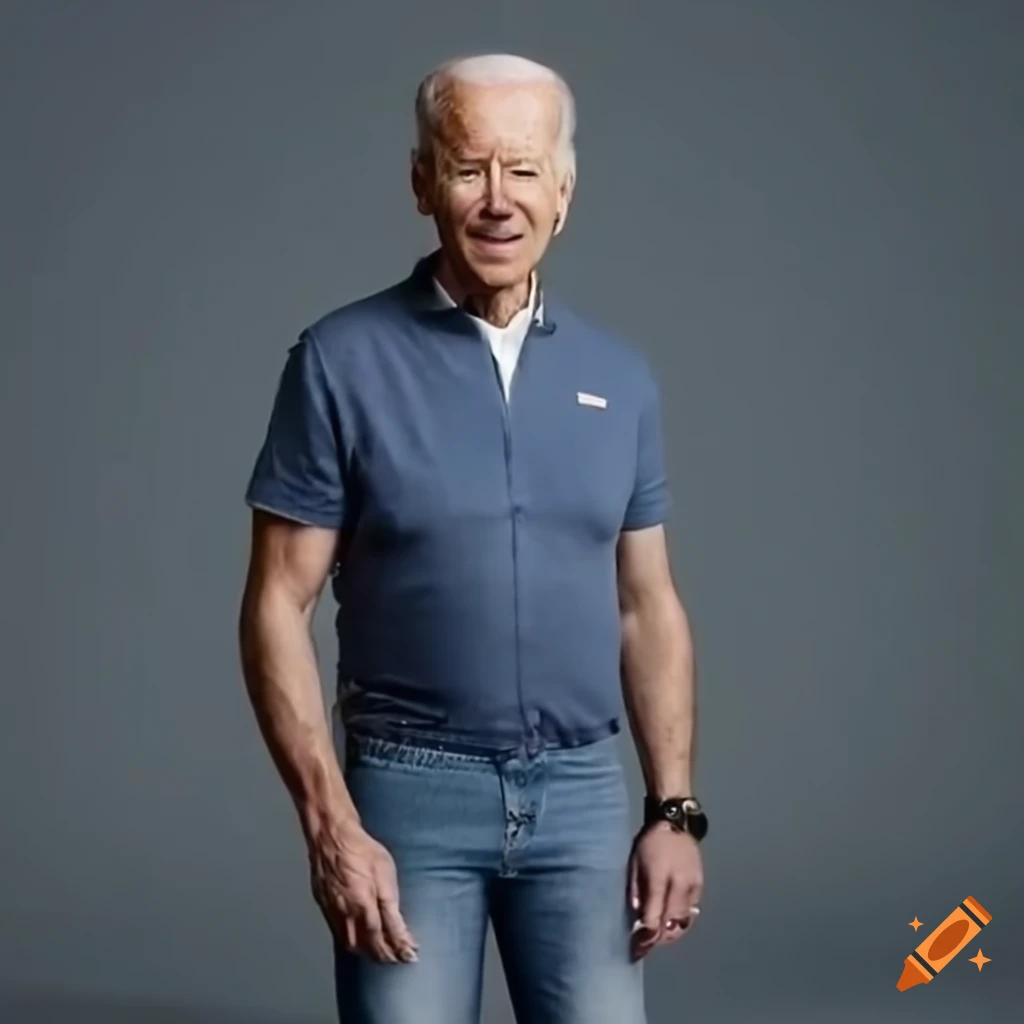 Joe Biden in casual attire in a hyperrealistic style