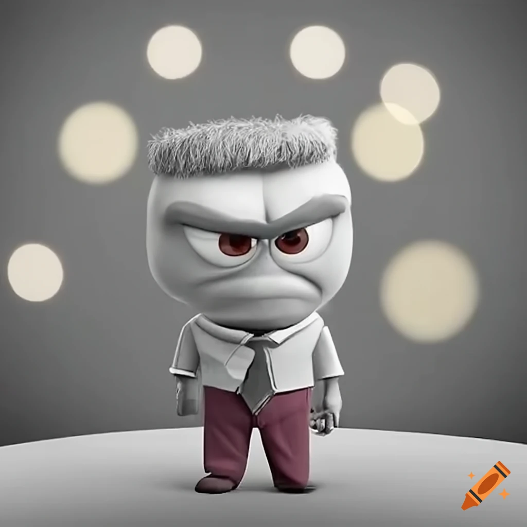 Animated character depicting Anger from Inside Out movie in full body view