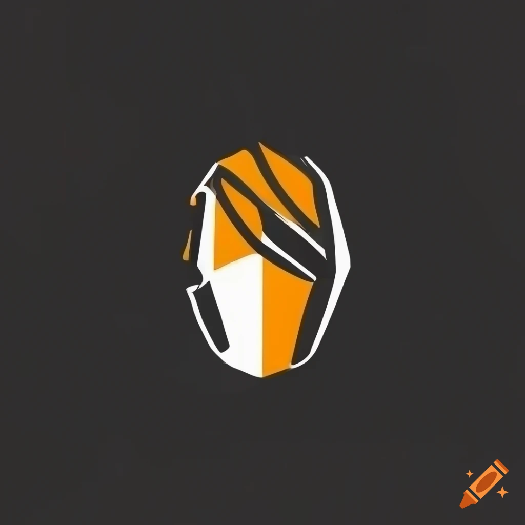Abstract asymmetrical mask logo in 2D design