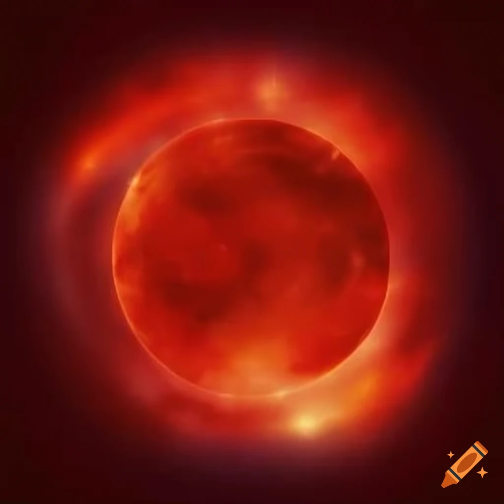 Comics style red sun in a cosmic background