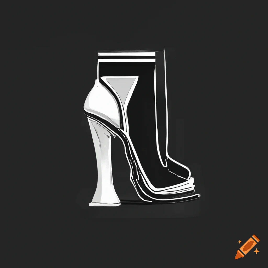 Minimalist Art Deco boot side view logo