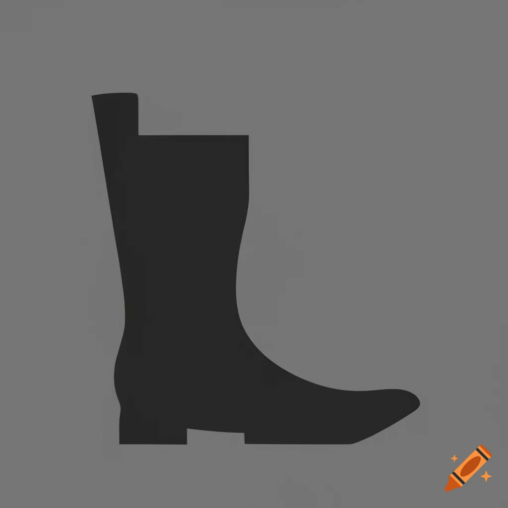 Side view silhouette logo of a villain boot in 2D