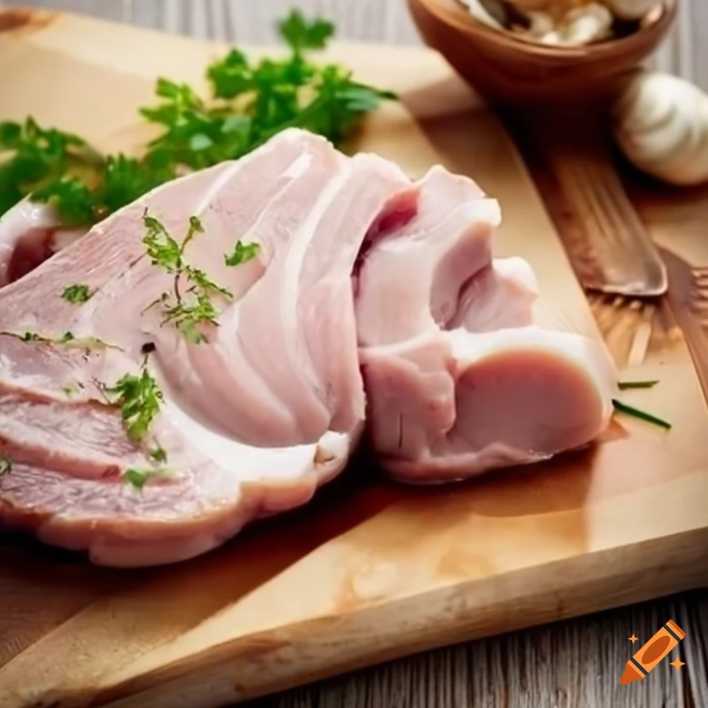 Fresh pork with garlic and coriander