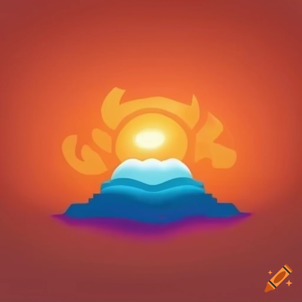 Minimalist Mandate of Heaven Logo in 2D design