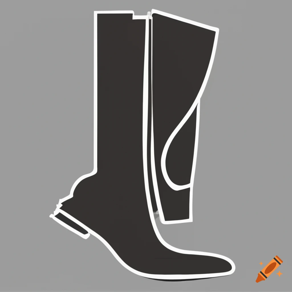 Side view silhouette of a villain boot in 2D logo design