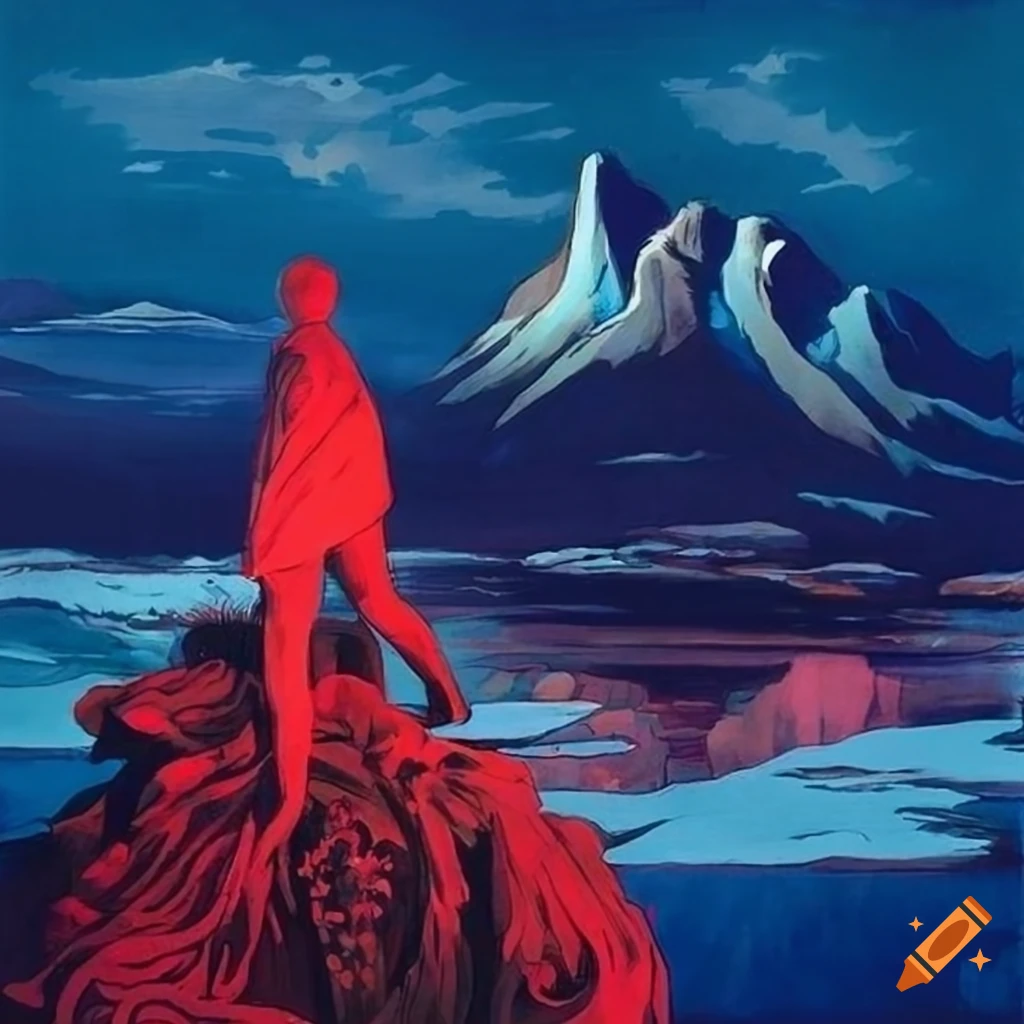 Arctic travel poster inspired by Zatoichi with various artistic styles