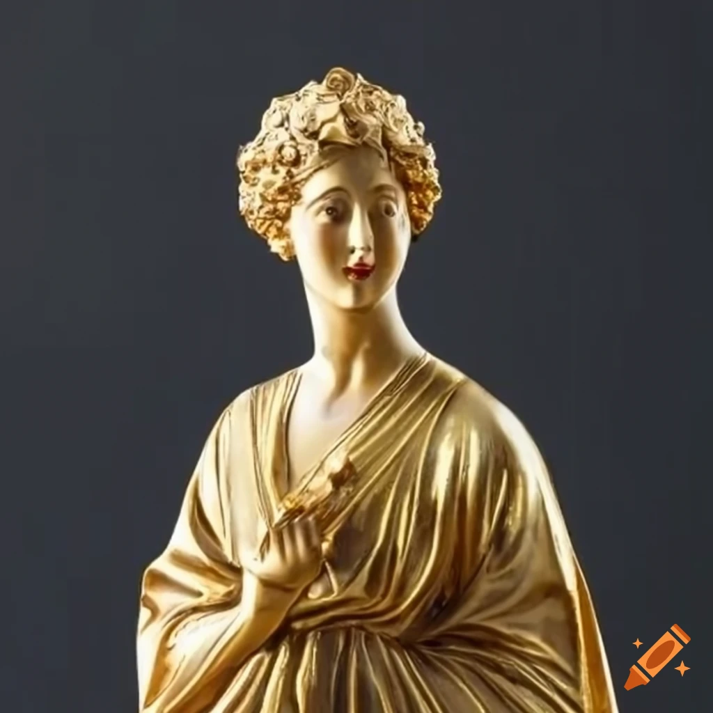 Academic person statuette in gold frames