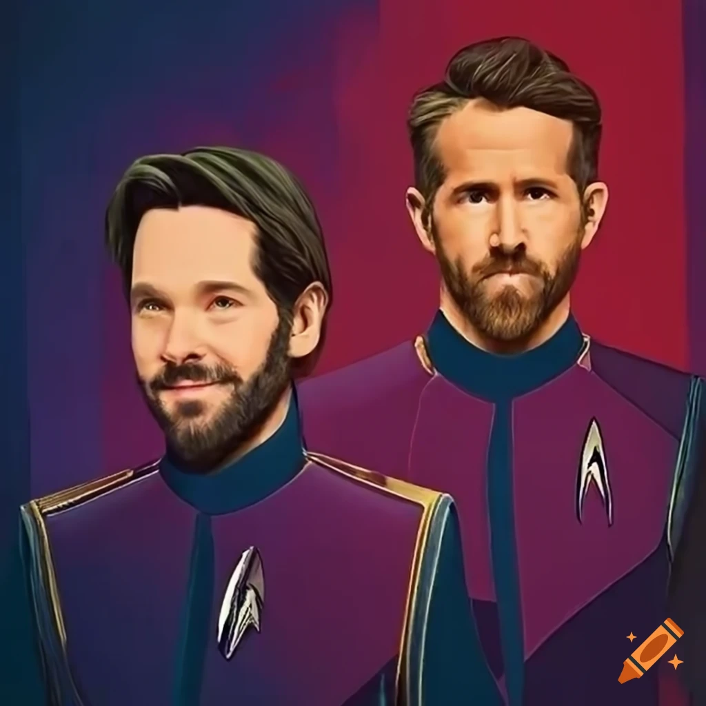Young Ryan Reynolds and young Paul Rudd as feuding brothers in Star Trek Discovery movie poster