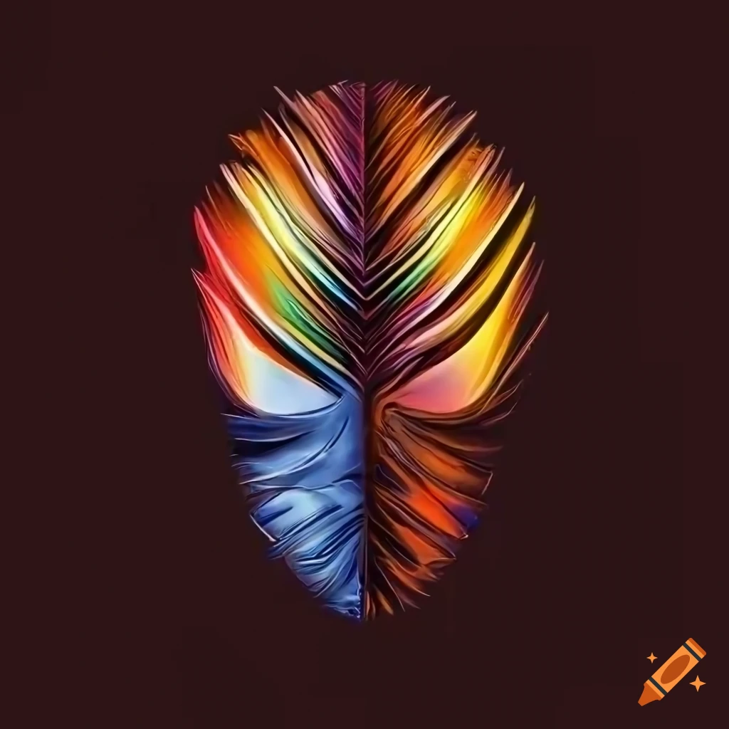 Irregular asymmetric radiant mask logo design
