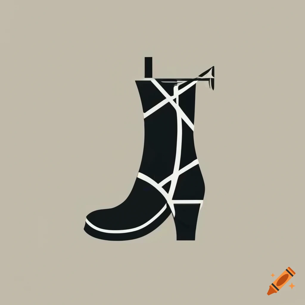 2D Art Deco Geometric Boot logo in side view