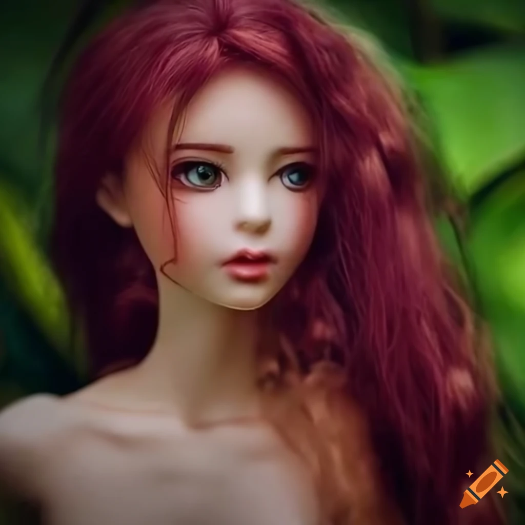 Pretty girl in a lush rainforest setting