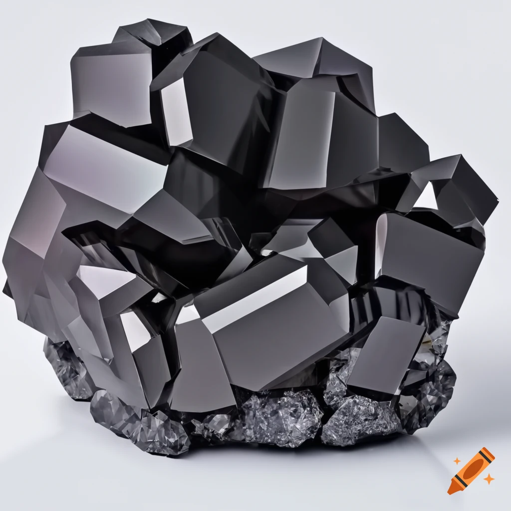 Close-up high-quality realistic look Hematite crystal on white background