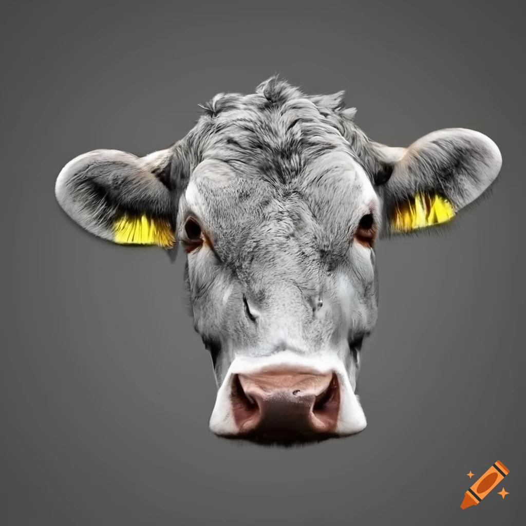 Close-up of a grey cow's face