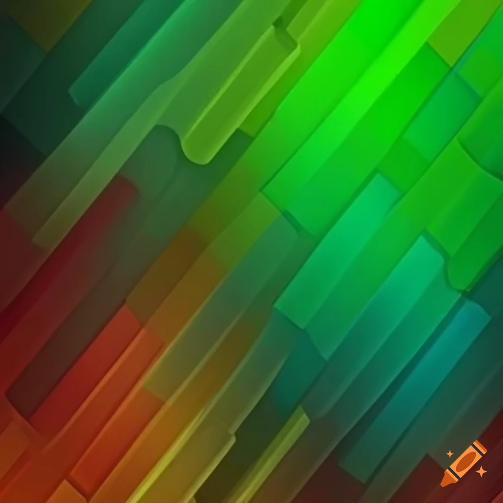Abstract art with diagonal green rectangles