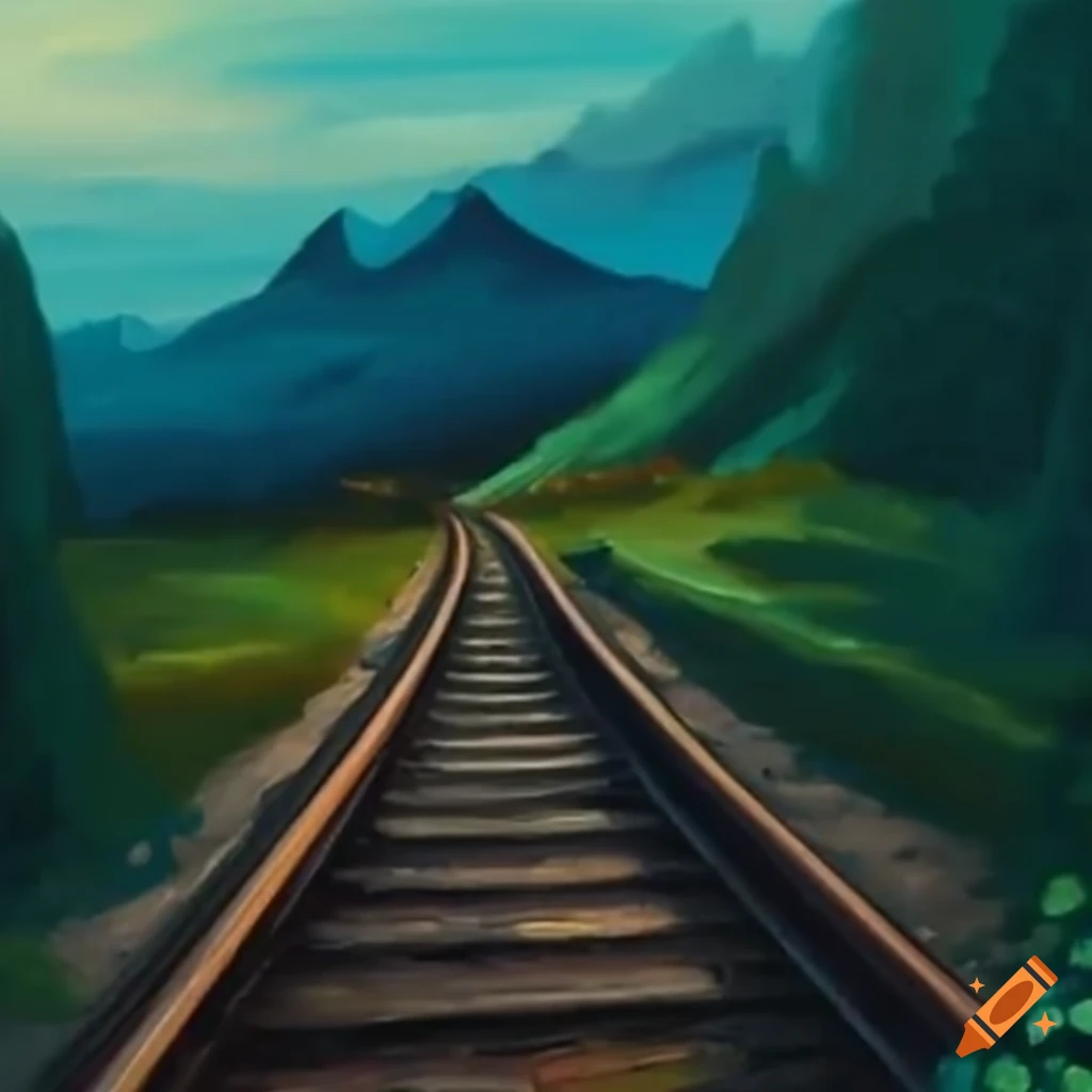 Old train track leading into a mysterious land