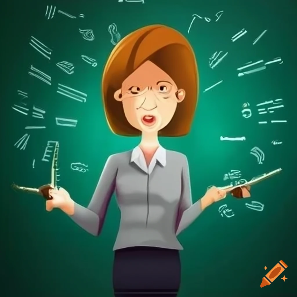 Illustration of a stressed teacher