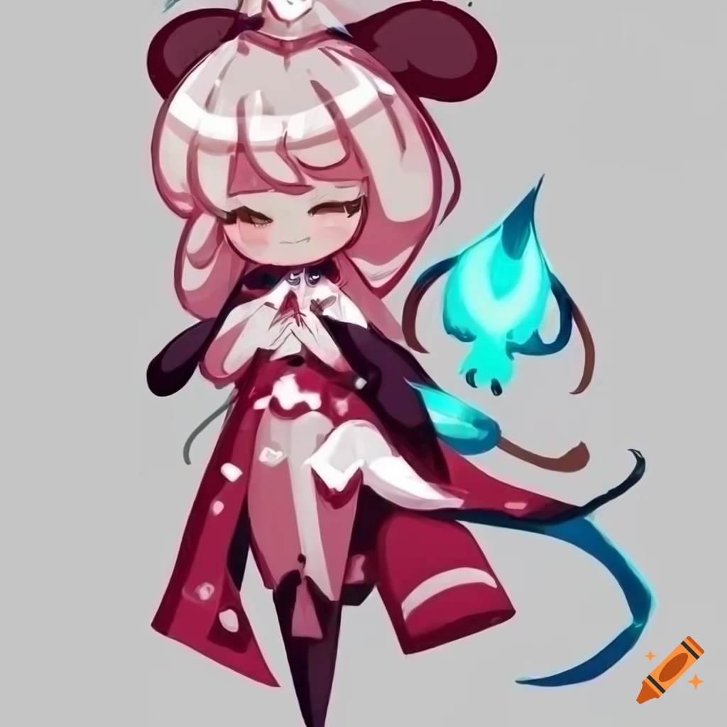 Original character with a ghost theme from Cookie Run Kingdom in a fantasy setting