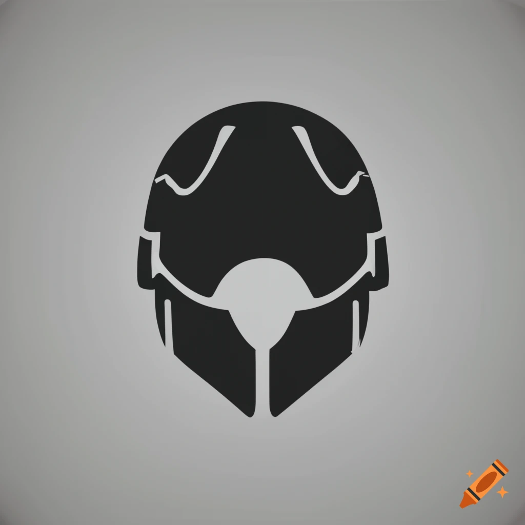 Minimalist helmet logo in vector art style