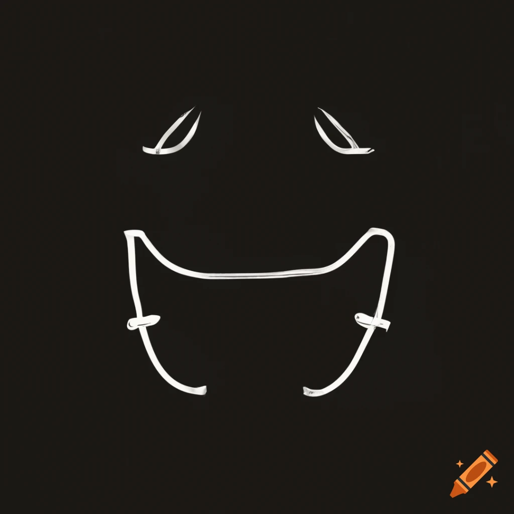 Minimalist mask helmet logo in 2D style