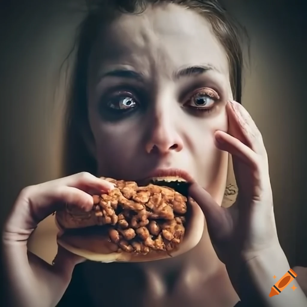 Woman eating a sandwich