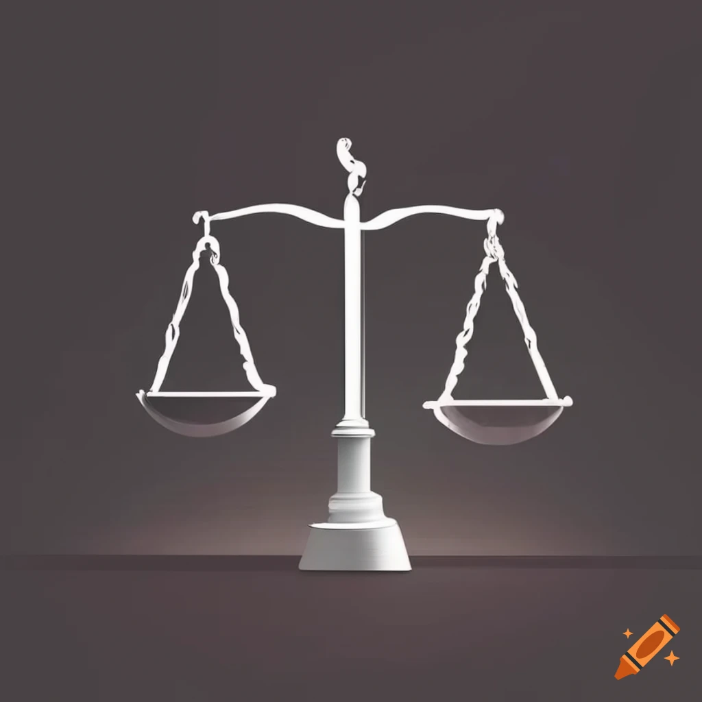 Minimalist logo concept with justice scales and letter T