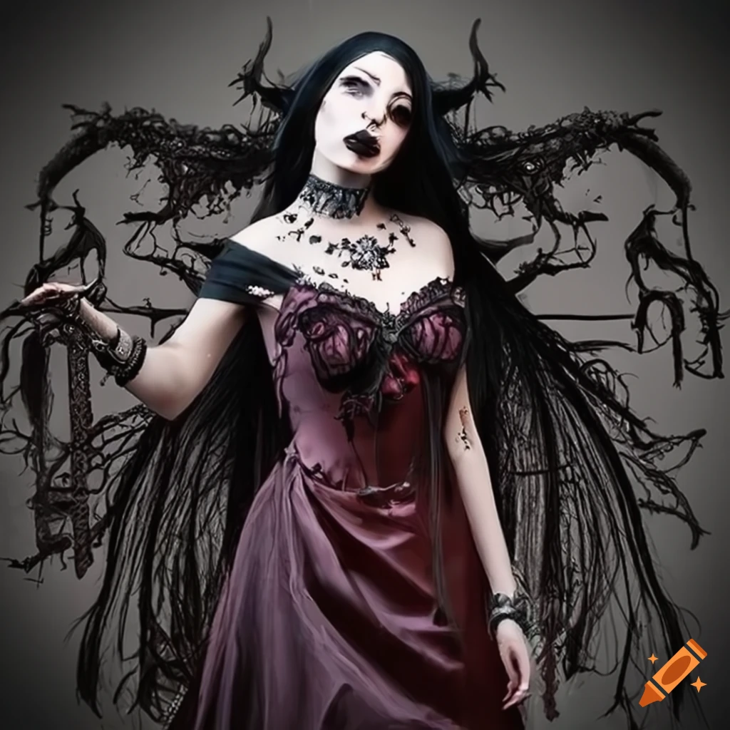 Gothic and beautiful witch