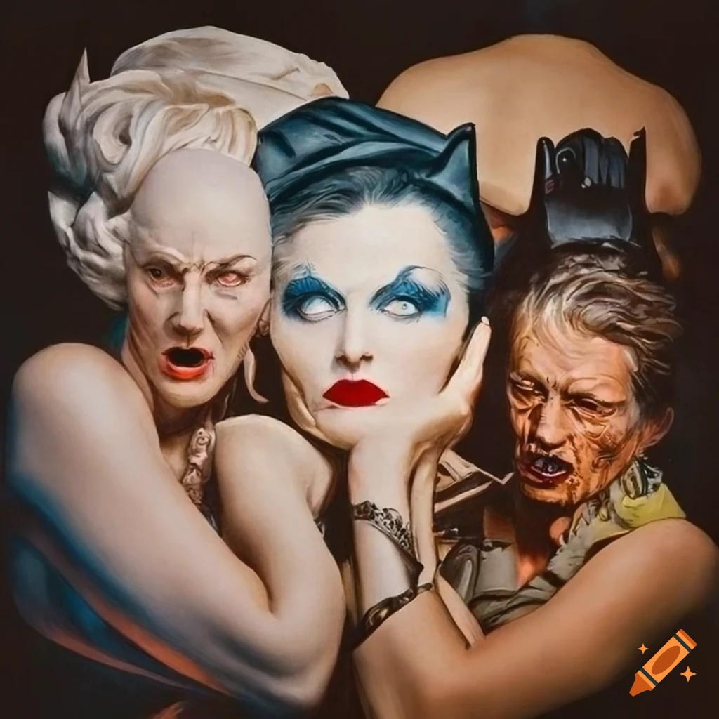 Hypnotic artwork by Norman Rockwell featuring Batman villains