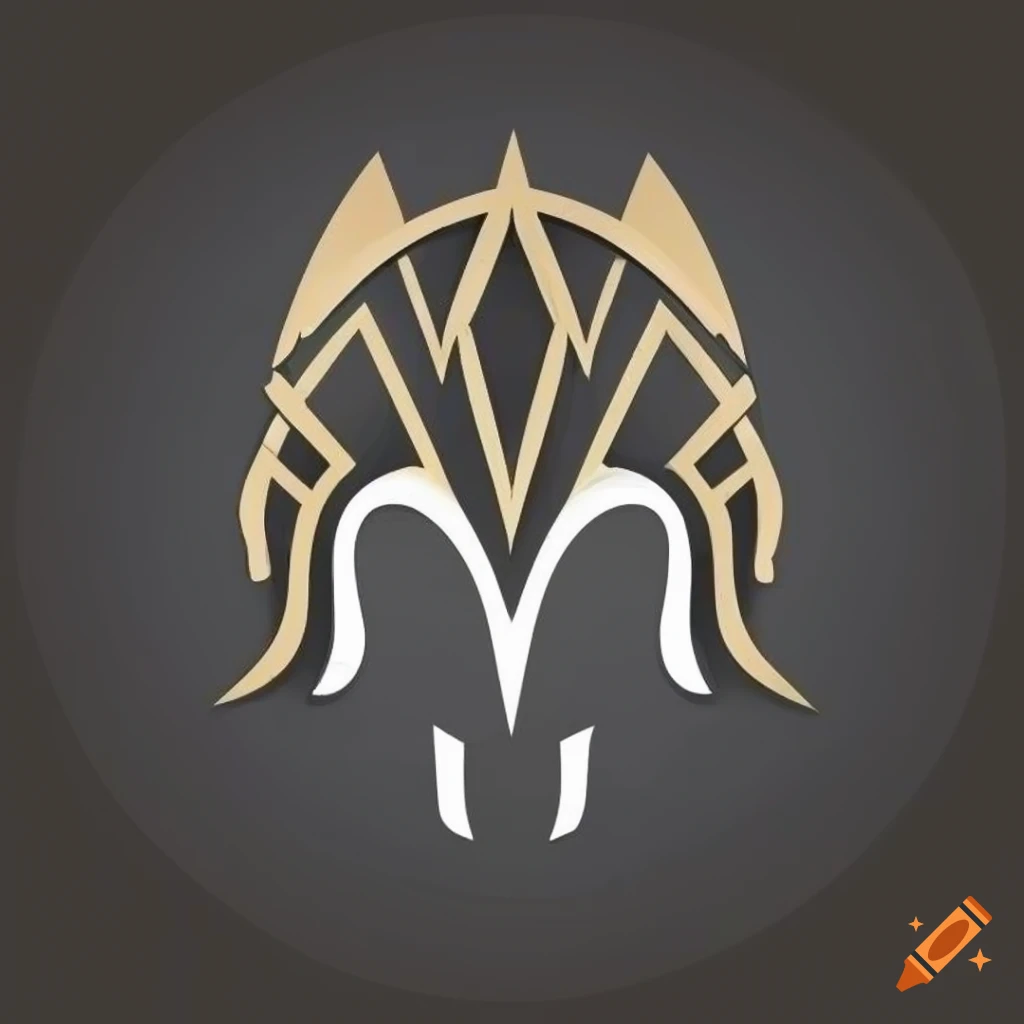Minimalist Art Deco Fantasy Helmet Logo