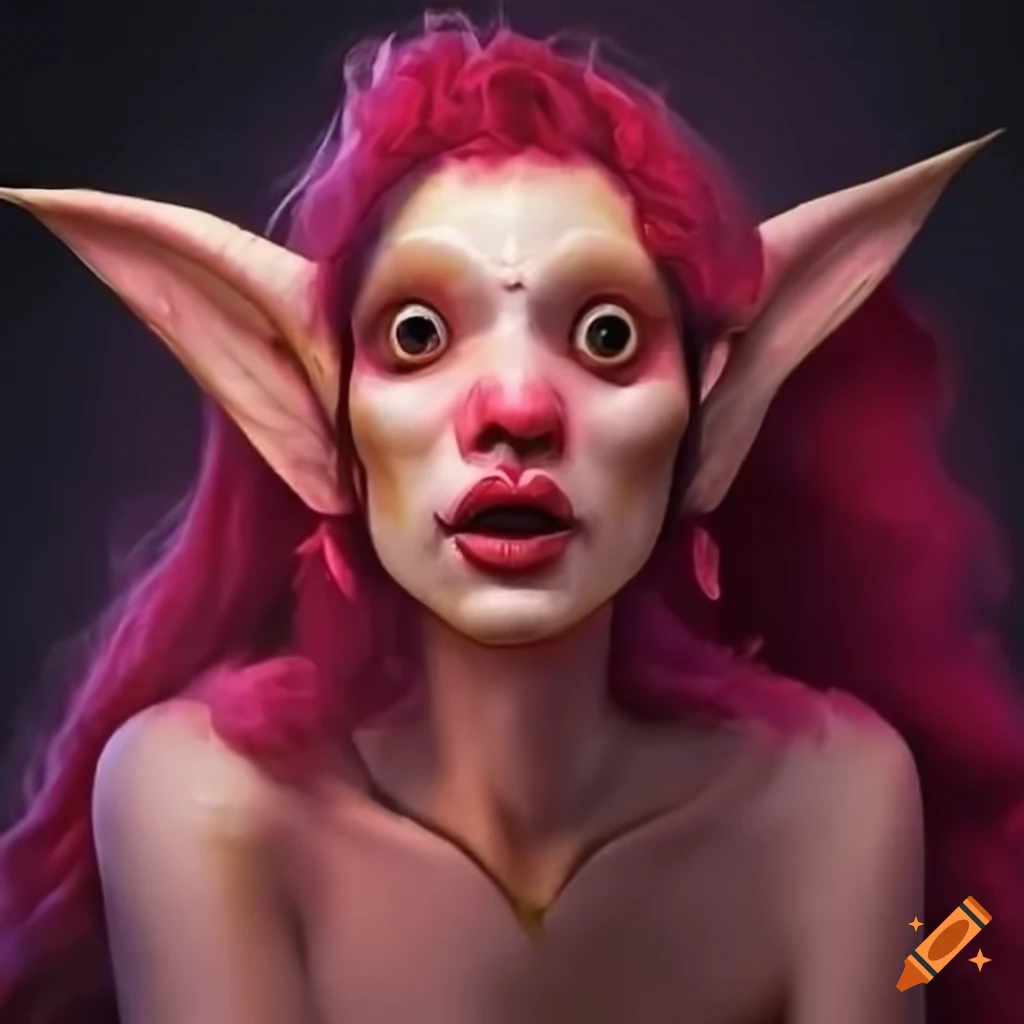 Pink-skinned goblin