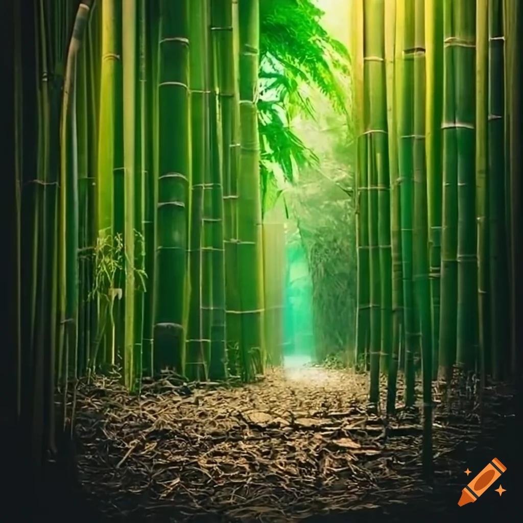Place filled with tall bamboo shoots