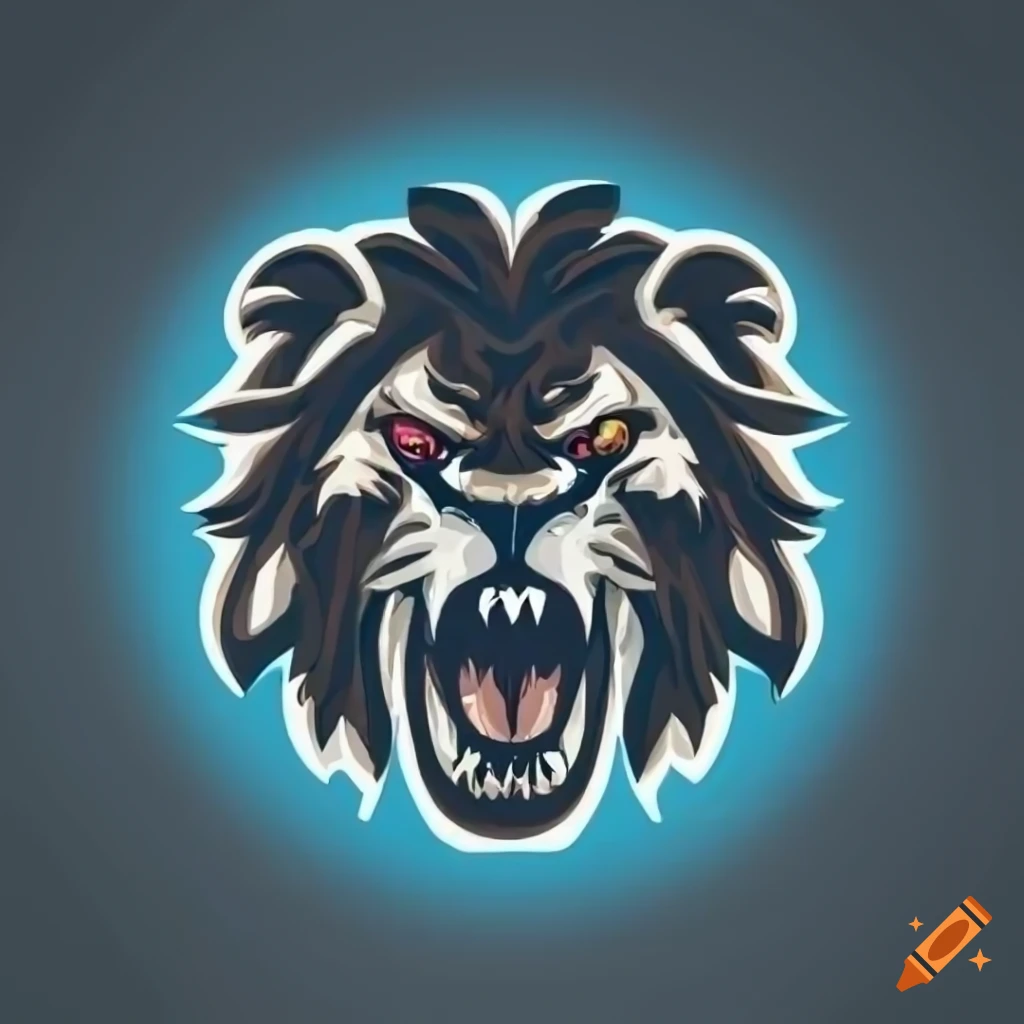 Lion logo roaring