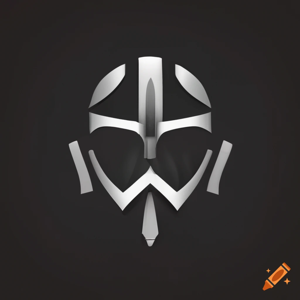 Minimalist helm logo design in 2D