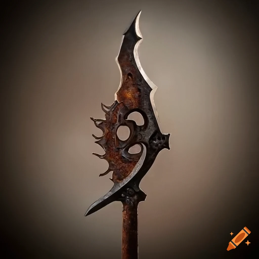 Fantasy two-handed warhammer crafted from rusty scrap metal
