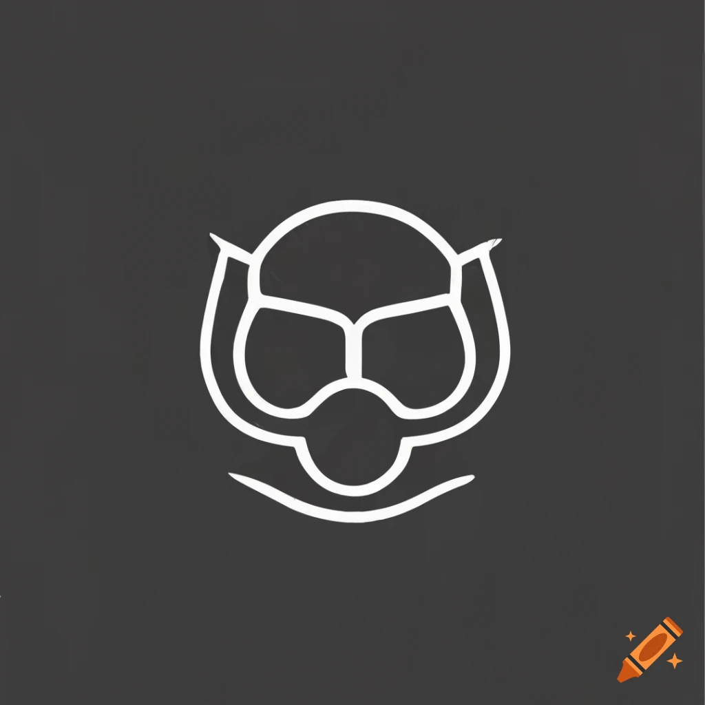Minimalist mask helmet logo in 2D style