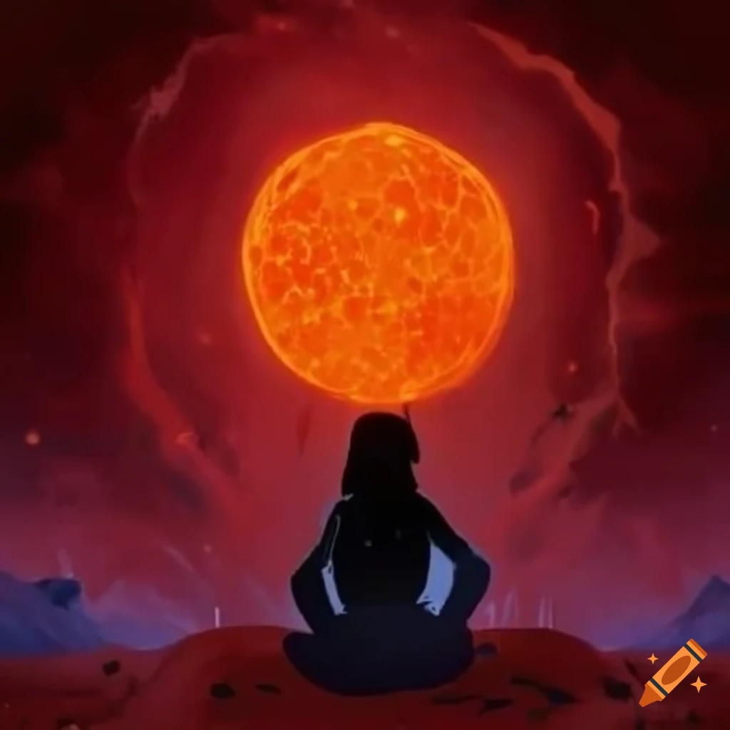 Système stellaire with a red sun in a comic book style