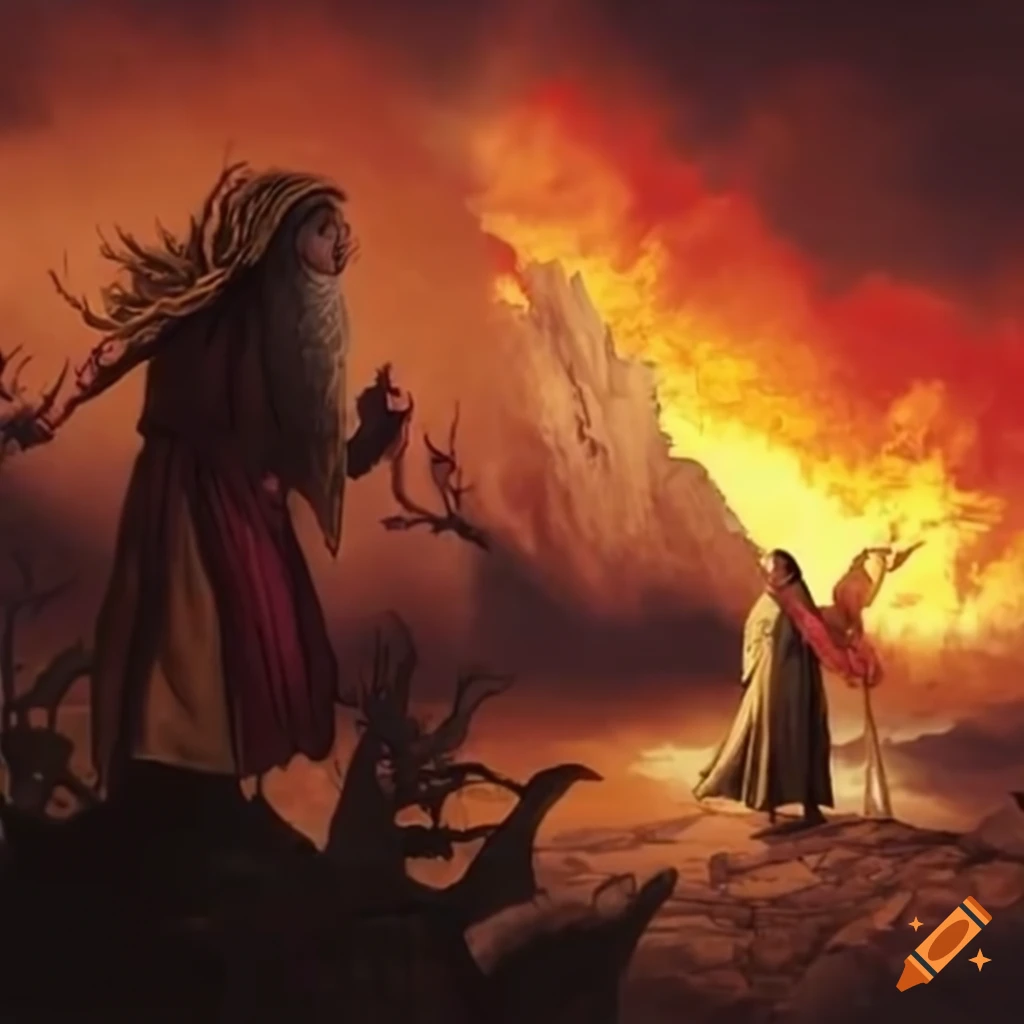Moses and the burning bush scene