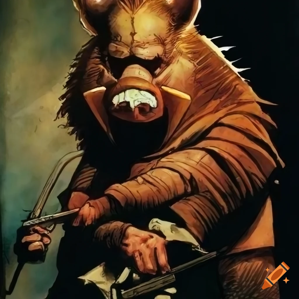 Batman villain portrait by Norman Rockwell
