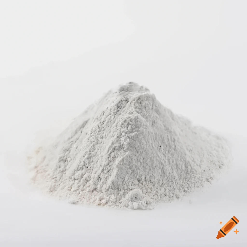 White pharmaceutical powdered ingredient on white background
