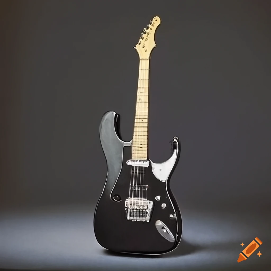 Black pointy electric guitar