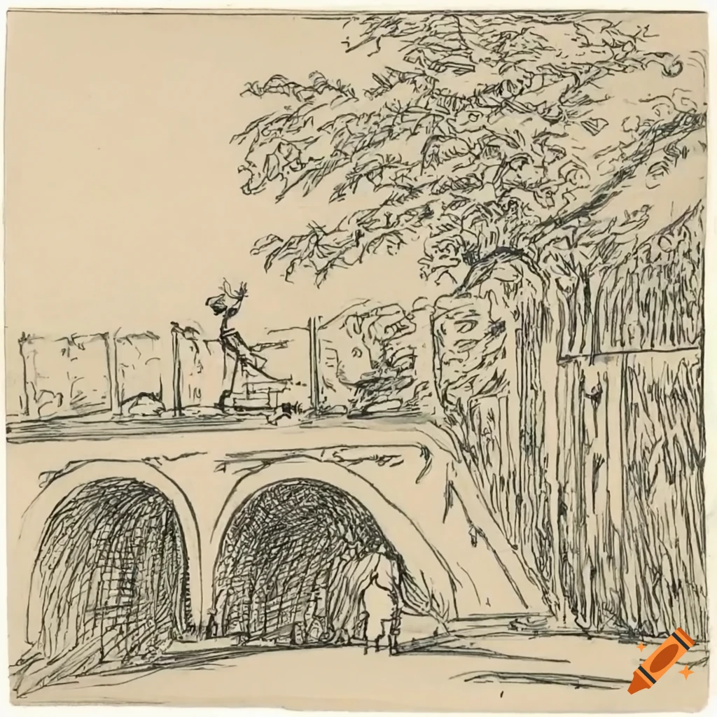Boy with an old man under a bridge