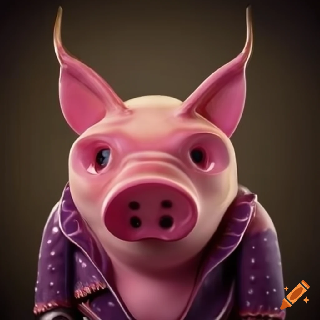 Intricate glass pig villain