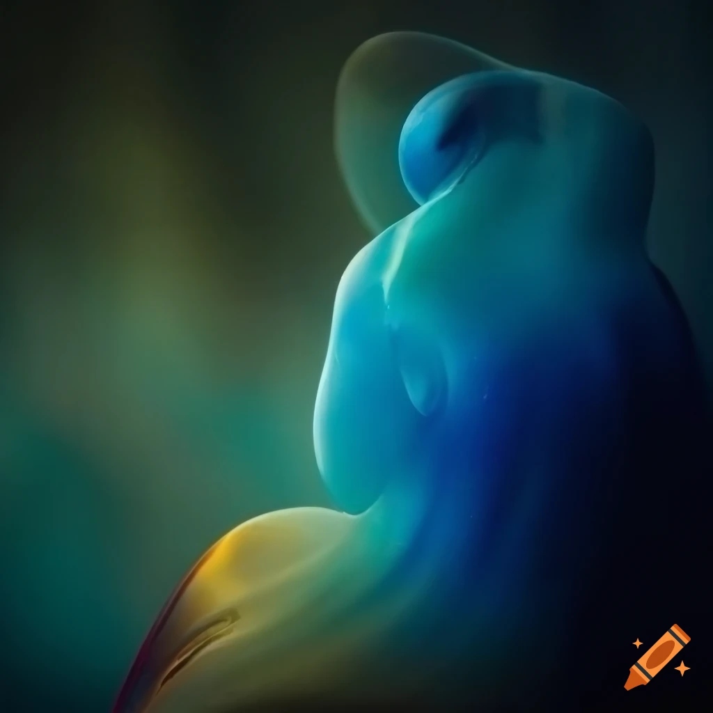 Glossy and translucent paints symbolizing love, hope, and a journey