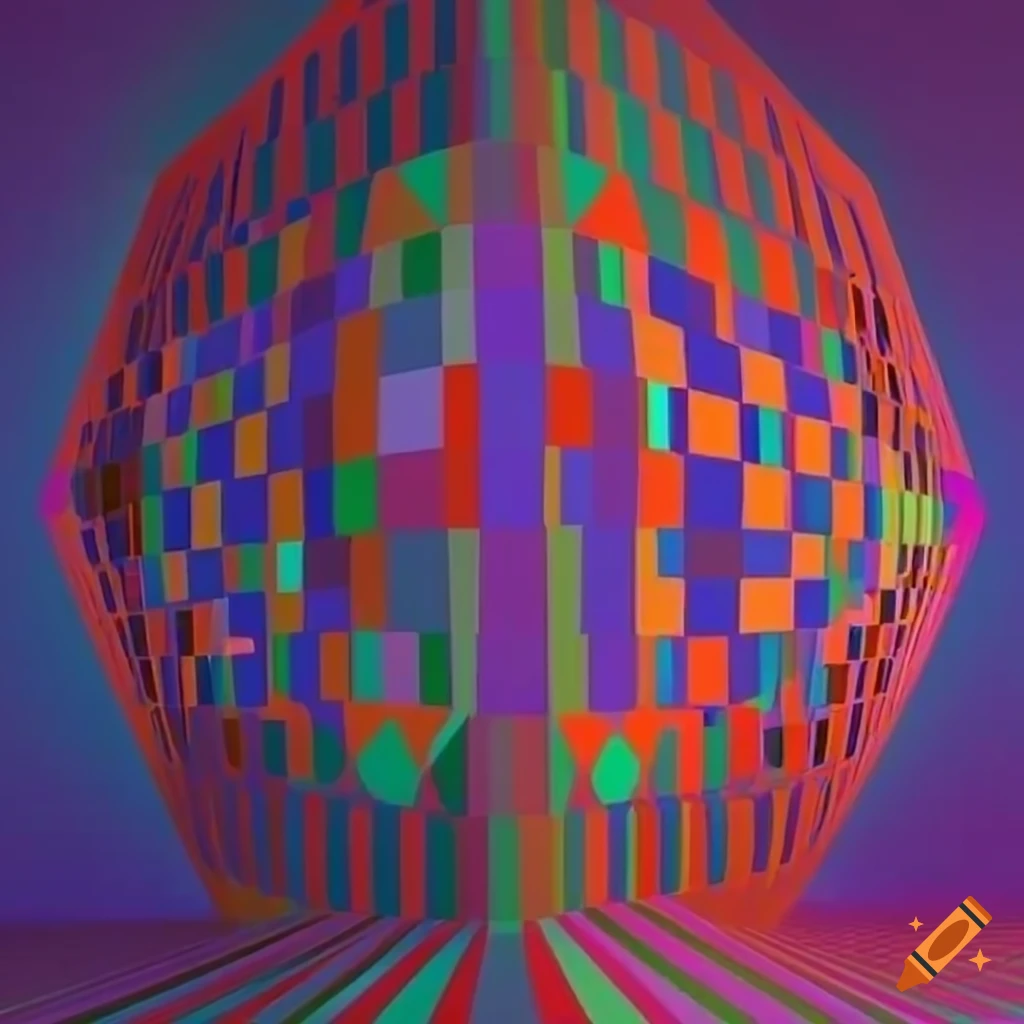 Abstract geometric representation with mesmerizing shapes and illusions